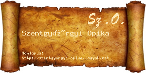 Szentgyörgyi Opika névjegykártya